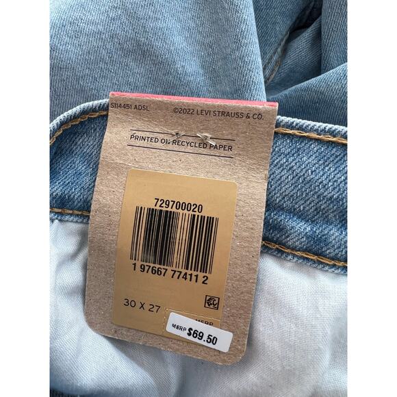 Levi Strauss Levi's High Rise Wide Leg Ankle Jeans Light Wash Denim Size 30 NEW - Picture 15 of 16
